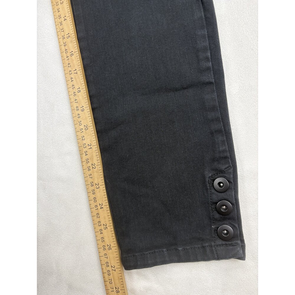 J. Jill Black Ankle Button-Hem Cropped Jeans Size 6 - Picture 13 of 14